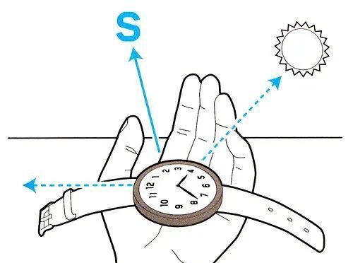 在野外怎样通过机械手表确定方向图1