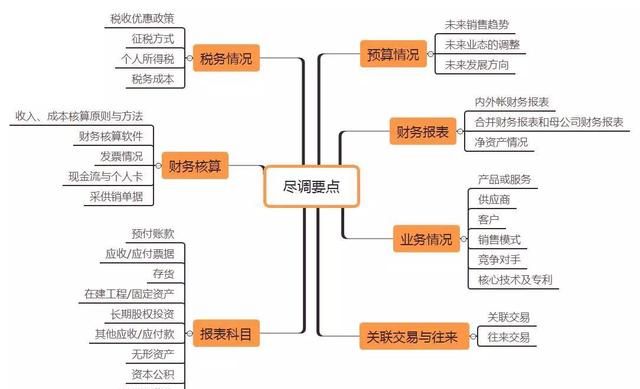 财务尽职调查过程中,需要对公司的哪些要素进行图1