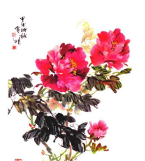 写意牡丹花枝干的画法(写意牡丹枝干怎么调色)图6