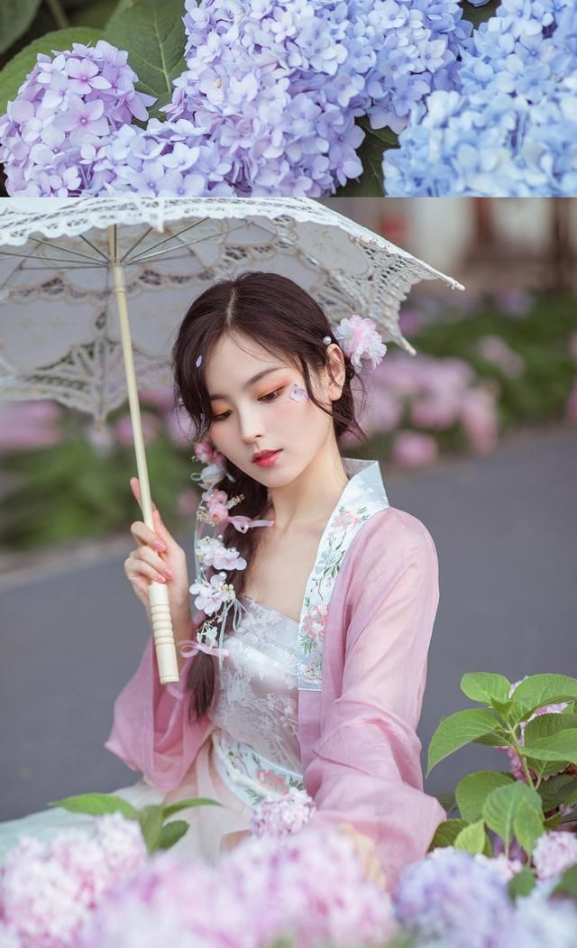 唐朝汉服妆容鲜花(明制汉服新娘鲜花发型教程无发包)图5