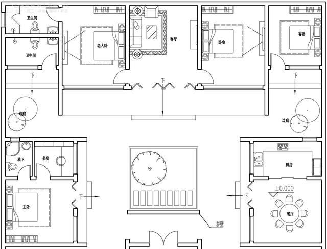 三合院自建房设计图(最美三合院别墅)图4