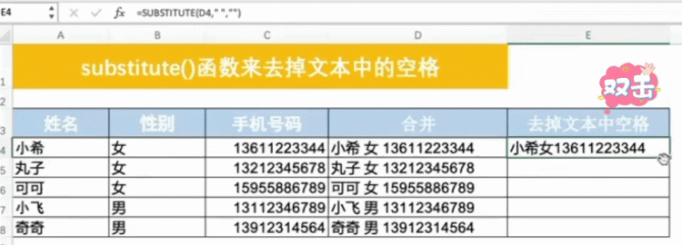 excel函数替换字符串中的指定字符图2