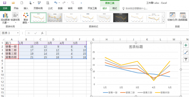 怎样根据excel制作折线图图1