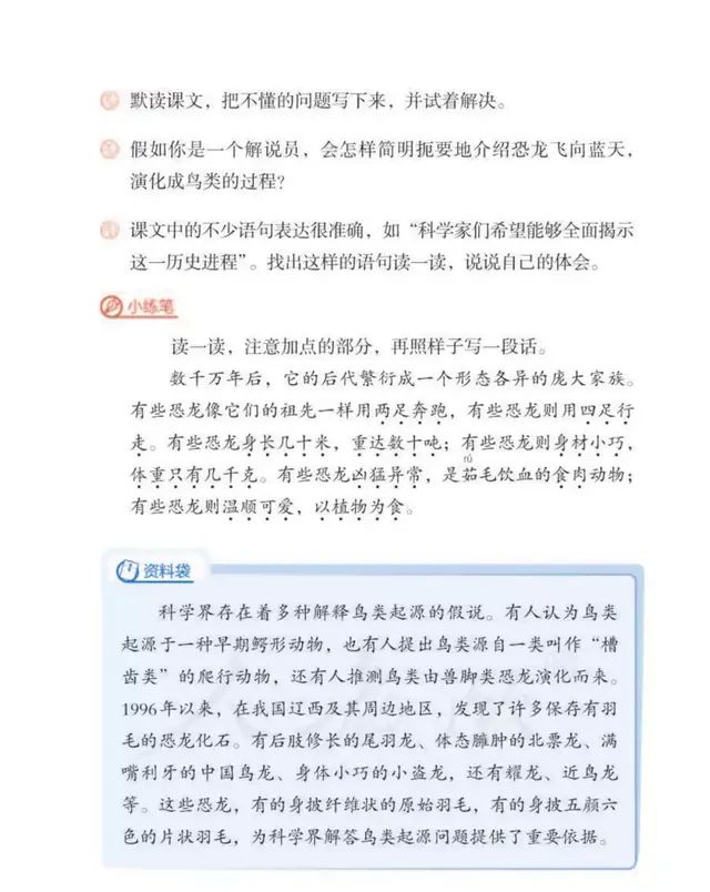 四年级下册语文第六课《飞向蓝天的恐龙》讲解图4