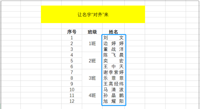 excel表格如何让名字对齐(excel怎么让表格根据需要对齐)图3