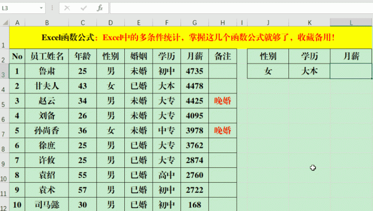 excel中多个条件统计个数,excel表格两行数值不同条件统计图4