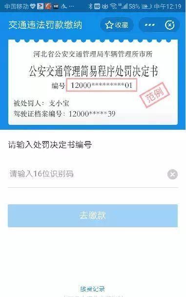 河北违章支付宝怎么交罚款图5