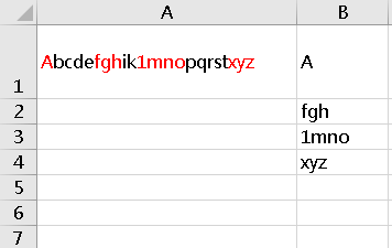 Excel VBA学习笔记：单元格的characters 属性，取关键字用图1