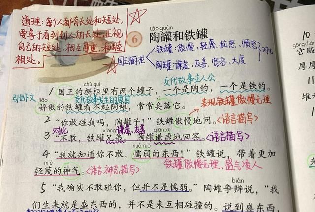 三年级语文老师备课笔记，看《陶罐和铁罐》，学习正确待人看物图3