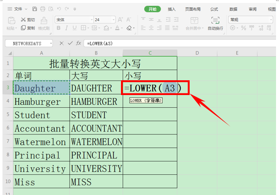 wps表格批量英文大小写转换,wps表格将英文小写转换成大写图5