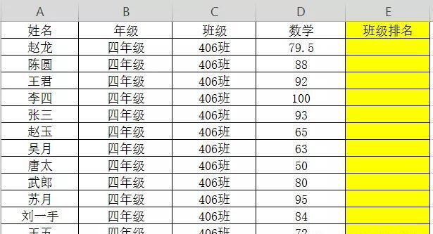 如何用excel进行排名,如何用excel进行排名次图1