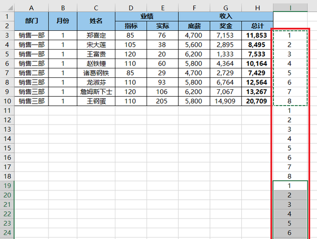 excel技巧一分钟搞定工资条图4