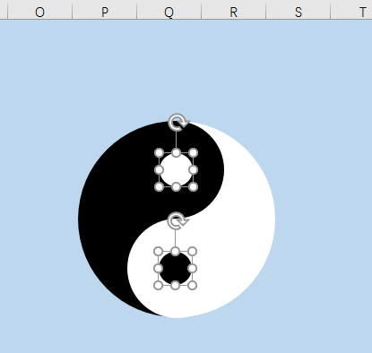 excel画阴阳八卦图,excel画太极图图22