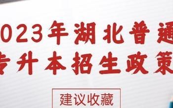 2021年湖北专升本招生政策