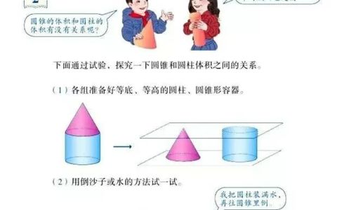 如何向小学生直观解释推导圆锥体体积公式的过程